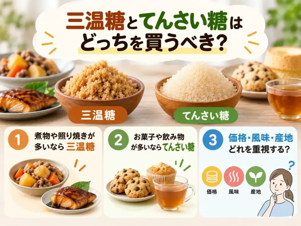 三温糖とてんさい糖はどっちを買うべき？