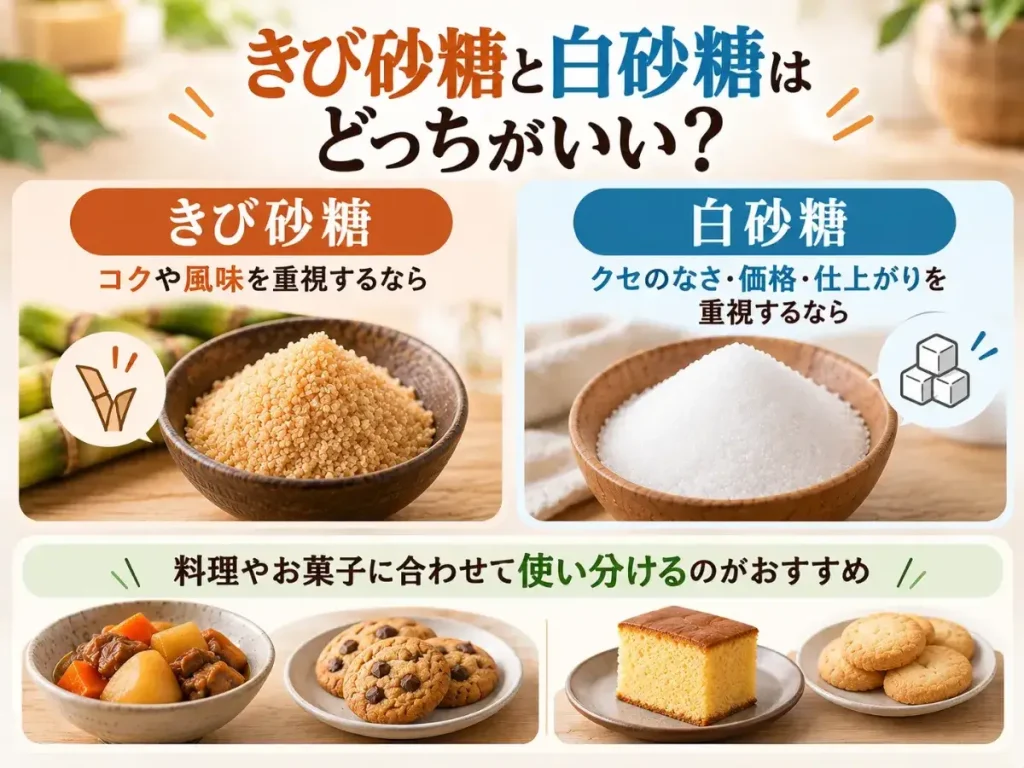 きび砂糖と白砂糖はどっちがいい？