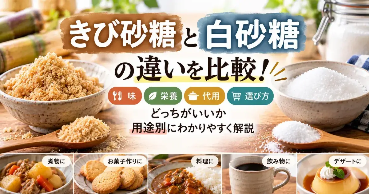きび砂糖と白砂糖の違いを比較！味・栄養・代用・選び方までどっちがいいか用途別に解説